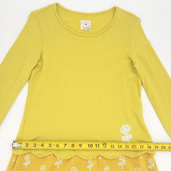 A La Sha Miicha Twofer Dress Size Medium Womens Mustard Yellow White Long Sleeve - Picture 7 of 9
